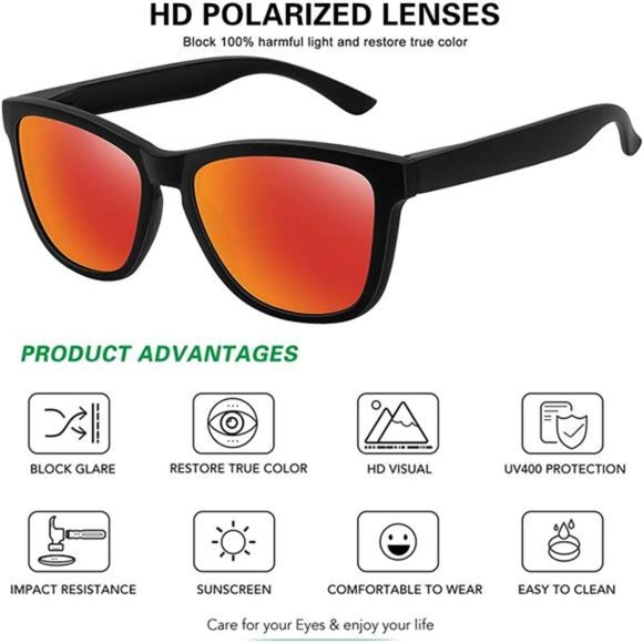 Polarized Sunglasses for Women Men Classic Retro Designer Style - Picture 5 of 6